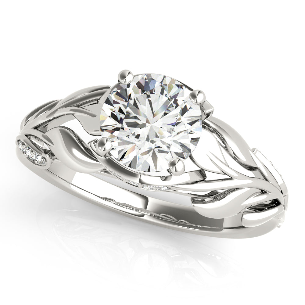 Meadow Round Diamond Solitaire Engagement Ring-VIRABYANI